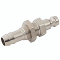 6mm BULKHEAD HOSE TAIL PLUG - Pneumatic Quick Release, Series 21KA, Standard, Parker Rectus, Plug, Panel Mount, Standard Hose Tail, To Suit Hose Inside Diameter 6mm (1/4"), Non Valved, Brass Nickel Plated, Working Temperature -20Ã‚Â°C to +100Ã‚Â°C, Maximu