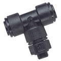 12MM OD X 3/8" BSPP MALE SW TEE CENT LEG - 3/8" BSP Parallel Male x 12mm Outside Diameter, Metric Push-in Fitting, Stud Branch Swivel Tee, Plastic, Working Temperature 0Ã‚Â°C to +23Ã‚Â°C, Maximum Working Pressure 16 bar, John GuestAll images used are f