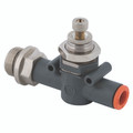 UNIDIR F/CONTROL PUSH-IN 8MM - G1/8" - 1/8" BSPP Male, Unidirectional Flow Control Fitting, Flow Direction Thread to Tube, Technolpolymer, Maximum Working Pressure 10 bar, Metal WorkAll images used are for illustrative purposes only