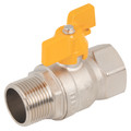 1/2"BSP Brass Ball Valve Gas App Butterfly Handle - 1/2" BSP Parallel Female, EN331 Gas Approved Ball Valve, Butterfly Handle, Brass Nickel Plated, Working Temperature -10ï¿½C to +80ï¿½C, Maximum Working Pressure 5 bar, FT ProAll images used are for il