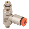 MRF CMPCT N BRASS RING R1/8" X 4 TYPEC - 1/8" BSP Taper Male x 4mm Outside Diameter, Flow Micro-regulator, MRF Compact 'N' Brass Ring, Type C to be Mounted on the Cylinder Inlet, Meter Out, Working Temperature -10Ã‚Â°C to +70Ã‚Â°C, Maximum Working Pressur