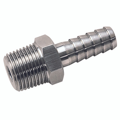 1/8" BSPT MALE X 06MM ID HOSETAIL ADAP - 1/8" BSP Tapered Male, 150lb Tube & Pipe Fitting, BSP Tapered x Hose Tail, Straight, To Suit Hose Inside Diameter 1/4"(6mm), 316 Stainless Steel, Working Temperature -20°C to +260°C, Maximum Pressure 10 bar, Hait 1/8" BSPT MALE X 06MM ID HOSETAIL ADAP - 1/8" BSP Tapered Male, 150lb Tube & Pipe Fitting, BSP Tapered x Hose Tail, Straight, To Suit Hose Inside Diameter 1/4"(6mm), 316 Stainless Steel, Working Temperature -20°C to +260°C, Maximum Pressure 10 bar, Hait