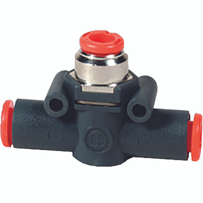 LINE-ON-LINE QEV 6MM WITH PIPED EXHAUST - 6mm OD, In-line Quick Exhaust Valve With Piped Exhaust, Working Temperature -20Ã‚Â°C to +60Ã‚Â°C, Maximum Working Pressure 10 bar, Metal WorkAll images used are for illustrative purposes only