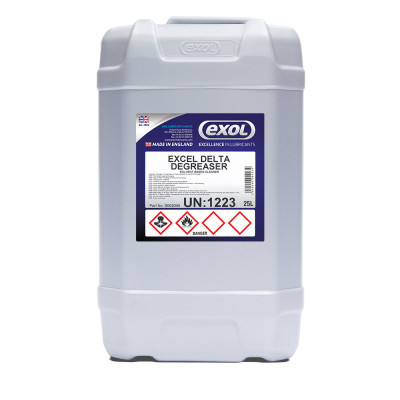 Exol Delta Degreaser D002D00 (25Ltr) - Delta Degreaser is a blue coloured, low viscosity solvent cleaner with powerful degreasing properties Exol Delta Degreaser D002D00 (25Ltr) - Delta Degreaser is a blue coloured, low viscosity solvent cleaner with powerful degreasing properties