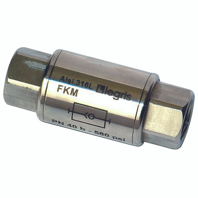1/4 FXF NPT NON-RETURN VALVE - 1/4" NPT Female, Uni-directional, Non-return Valve, Stainless Steel, Working Temperature -20°C to +180°C, Working Pressure 0 1/4 FXF NPT NON-RETURN VALVE - 1/4" NPT Female, Uni-directional, Non-return Valve, Stainless Steel, Working Temperature -20°C to +180°C, Working Pressure 0