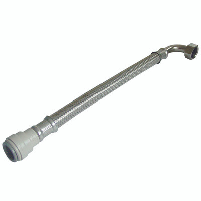 1/2" BSP ELBOW X 15MM X 300MM FLEXI HOSE - 1/2" BSP Parallel Female x 15mm Outside Diameter, Plastic Plumbing Push-in Fitting, 90Ã‚Â°, Flexi Hose, Length 300mm, John Guest SpeedfitAll images used are for illustrative purposes only