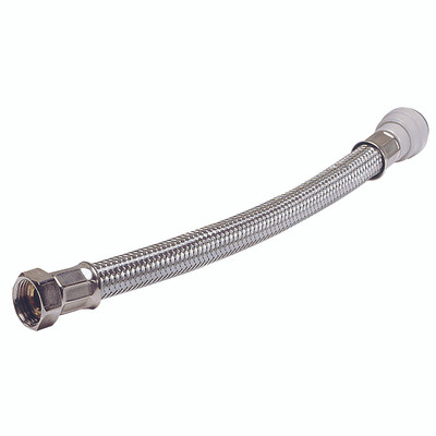 15MMX3/4" FLEXI HOSE 300MM LONG - 3/4" BSP Parallel Female x 15mm Outside Diameter, Plastic Plumbing Push-in Fitting, Flexi Hose, Length 300mm, John Guest SpeedfitAll images used are for illustrative purposes only