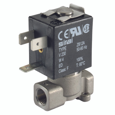 3/4" 2/2 NC ST. ST SOL VALVE 24V 50HZ - 1" BSP Parallel Female, Stainless Steel 2/2 N/O, Pilot Operated Solenoid Valve, 110/50, 12VA Coil Consumption, Coil Replacement B12AE, Nominal Diameter 24mm, 183 LPM, Working Pressure 0