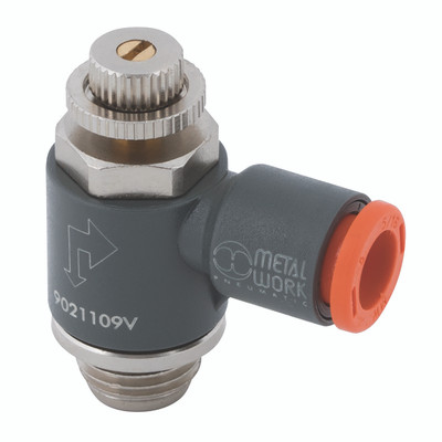 MRF CMPCT N T/POLY R1/4"X 8TYPEC - 1/4" BSP Taper Male x 8mm Outside Diameter, Flow Micro-regulator, MRF Compact 'N' Technopolymer Ring, Type C to be Mounted on the Cylinder Inlet, Meter Out, Working Temperature -10Ã‚Â°C to +50Ã‚Â°C, Maximum Working Press