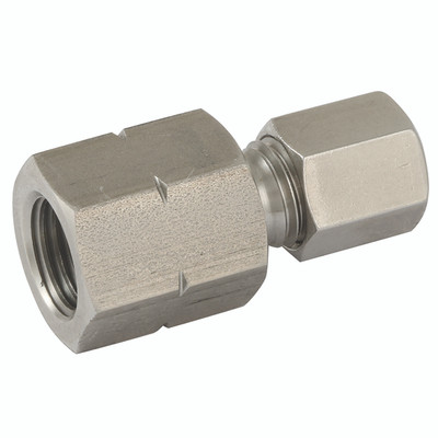 12MM OD X 1/2 NPT FEM GAUGE ADAPTOR (L) - 1/2" NPT Female x 12mm Outside Diameter, Hydraulic 316 Stainless Steel DIN 2353 Compression Fitting, NPT Female x Tube, Light Duty, Female Gauge Coupling and Sealing Ring, PH IndustrieAll images used are for il 12MM OD X 1/2 NPT FEM GAUGE ADAPTOR (L) - 1/2" NPT Female x 12mm Outside Diameter, Hydraulic 316 Stainless Steel DIN 2353 Compression Fitting, NPT Female x Tube, Light Duty, Female Gauge Coupling and Sealing Ring, PH IndustrieAll images used are for il