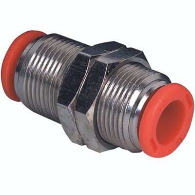 BULKHEAD CONNECTOR 4MM - 4mm Outside Diameter, Bulkhead Connector, Brass Nickel Plated, Working Temperature -20° C to +80°C, Working Pressure -0 BULKHEAD CONNECTOR 4MM - 4mm Outside Diameter, Bulkhead Connector, Brass Nickel Plated, Working Temperature -20° C to +80°C, Working Pressure -0