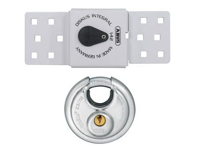 ABUS Mechanical 142 Series Sliding Door Van Lock & 23/70mm Diskus® Padlock - The ABUS 142 Series Sliding Door Van Lock has a universal hasp and can be used to secure sliding doors and gates without rebate