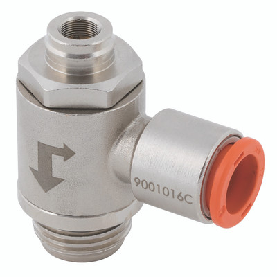 MRF CMPCT O BRASS RING M5 X 4MM TYPEC - M5 Metric Male x 4mm Outside Diameter, Flow Micro-regulator, MRF Compact 'O' Brass Ring, Type C to Suit Cylinder, Meter Out, Working Temperature -10Ã‚Â°C to +70Ã‚Â°C, Maximum Working Pressure 10 bar, Metal WorkAl