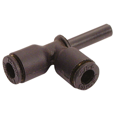 6X6MM PLUG-IN EQUAL RUN TEE - 6mm Outside Diameter x 6mm Stem Outside Diameter, LF3000 Metric Push-in Tube Fitting, Equal Stem x Tube, Tee Stem Run Connector, Plastic/Brass Nickel Plated, Working Temperature -20Ã‚Â°C to +80Ã‚Â°C, Maximum Working Pressure