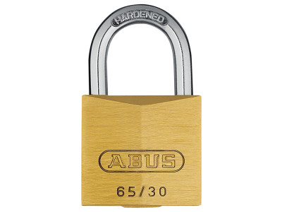 ABUS Mechanical 65/30mm Brass Padlock Keyed Alike 304 - The ABUS 65 Series Brass Padlocks have a solid brass body and a hardened steel shackle with NANO PROTECT&trade; coating
