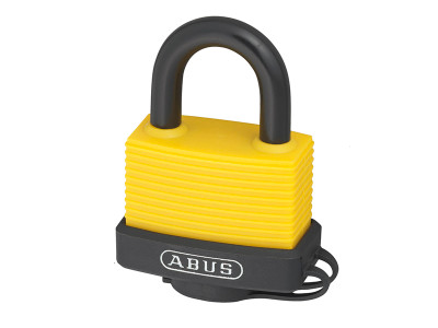 ABUS Mechanical 70AL/45mm Aluminium Padlock Yellow Keyed Alike 6401 - The ABUS 70AL Series Padlocks have a precision extruded, cut and drilled pure aluminium body, which is lightweight and strong