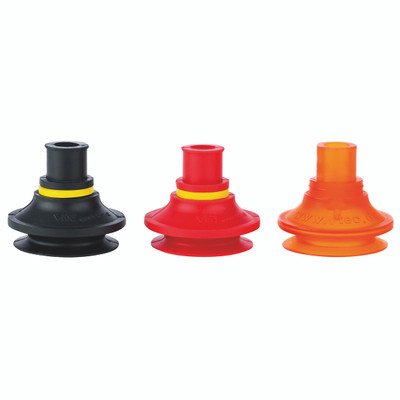 SINGLE-BELLOW CUP  50MM  URETHANE - 50mm Suction Area Diameter, IRHD of 60, Vmeca Suction Cup, Direct Fitting Bellow, VB-M Series, Urethane Bellow Cup, with Long Neck, Dark Green, Working Temperature 0Â°C to +100Â°C, VmecaAll images used are for illust