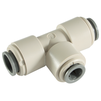 3/8" OD X 1/4" OD TUBE BRANCH REDU TEE - 3/8" Outside Diameter x 1/4" Outside Diameter, Imperial Push-in Fitting, Reducing, Tee Connector, Plastic, Working Temperature 0Ã‚Â°C to +23Ã‚Â°C, Maximum Working Pressure 10 bar, John GuestAll images used are f