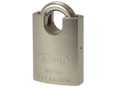 ABUS Mechanical 90RK/50mm TITALIUM™ Padlock Closed Shackle Keyed Alike 2745 - The ABUS 90RK Series TITALIUM&trade; Padlocks have a solid lock body made from TITALIUM&trade; and a stainless steel shackle