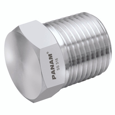 3/8" NPT MALE 316 PIPE PLUG - 3/8" NPT Male, Instrumentation Pipe Fitting, Plug, Stainless Steel, PanamAll images used are for illustrative purposes only
