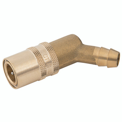 1/2'HT COUPLING VITON 45o BARB - Pneumatic Quick Release, Series 87KA, Standard, Coupling 45Ã‚Â°, Hose Tail, To Suit Hose Inside Diameter 9mmmm, Non Valved, Brass, Viton Seal, Working Temperature -15Ã‚Â°C to +200Ã‚Â°C, Maximum Working Pressure 15 bar, Par