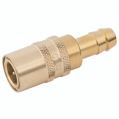 1/2'HT COUPLING VITON STRAIGHT - Pneumatic Quick Release, Series 87KA, Standard, Coupling, Straight Hose Tail, To Suit Hose Inside Diameter 9mmmm, Non Valved, Brass, Viton Seal, Working Temperature -15Ã‚Â°C to +200Ã‚Â°C, Maximum Working Pressure 15 bar, P