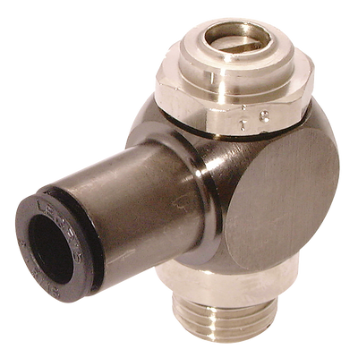 8MM X 1/8 EXHAUST - 1/8" BSP Parallel Male x 8mm Outside Diameter, Uni-Directional to Suit Cylinder, 90Ã‚Â° Manual Flow Controller with Recessed Adjustment Screw, Working Temperature 0Ã‚Â°C to +70Ã‚Â°C, Maximum Working Pressure 10 bar, Parker LegrisAll