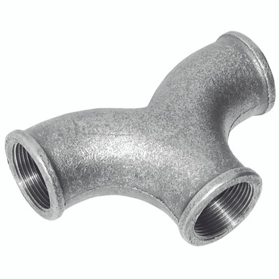 1/2" BSPP FEM TWIN ELBOW GALVANISED GF132G - 1/2" BSP Parallel Female, Malleable Iron Pipe Fitting, Galvanised, Equal Twin Elbow, Fig