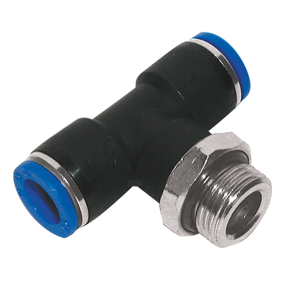 08MM OD X 1/2" BSPP T MALE CENTRE LEG - 1/2" BSP Parallel Male x 8mm Outside Diameter, Pneumatic One Touch Plastic Push-in Metric Tube Fitting, Stud Branch Swivel Tee, Plastic/Brass Nickel Plated, Working Temperature 0°C to +60°C, Maximum Working Pr 08MM OD X 1/2" BSPP T MALE CENTRE LEG - 1/2" BSP Parallel Male x 8mm Outside Diameter, Pneumatic One Touch Plastic Push-in Metric Tube Fitting, Stud Branch Swivel Tee, Plastic/Brass Nickel Plated, Working Temperature 0°C to +60°C, Maximum Working Pr