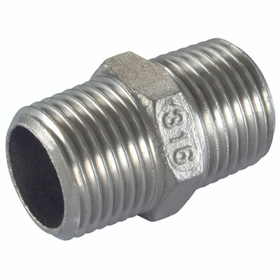 ST.STEEL EQUAL HEX NIPPLE 1" BSPTMALE - 1" BSP Tapered Male, Hexagon, Nipple, 150lb Tube & Pipe Fitting, 316 Stainless Steel, HaitimaAll images used are for illustrative purposes only