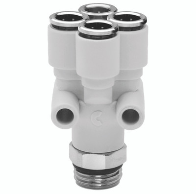 4MM X 1/4 BSPP S7000 MALE SW DOUBLE Y - 1/4" BSP Parallel Male x 4mm Outside Diameter, Series 7000 Super-rapid Compact Fitting, Stud Swivel Double Y, Technopolymer Working Temperature -20Ã‚Â°C to +60Ã‚Â°C, Working Pressure -0