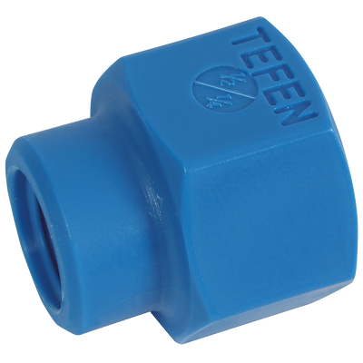 1/4" BSPT Female x 1/2" BSPT Female Reducing Socket - 1/4" BSP Taper Female x 1/2" BSP Taper Female, Nylon Fitting, Socket, Reducing, Working Temperature 0°C to +100°C, Maximum Working Pressure 14 bar at 20°C, TefenAll images used are for illu 1/4" BSPT Female x 1/2" BSPT Female Reducing Socket - 1/4" BSP Taper Female x 1/2" BSP Taper Female, Nylon Fitting, Socket, Reducing, Working Temperature 0°C to +100°C, Maximum Working Pressure 14 bar at 20°C, TefenAll images used are for illu