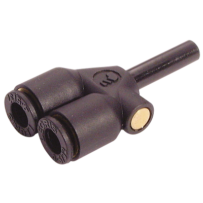 6X8MM UNEQUAL SINGLE Y PIECE - 6mm Outside Diameter x 8mm Stem Outside Diameter, LF3000 Metric Push-in Tube Fitting, Reducing Stem x Tube, Y Stem Connector, Plastic/Brass Nickel Plated, Working Temperature -20Ã‚Â°C to +80Ã‚Â°C, Maximum Working Pressure 20