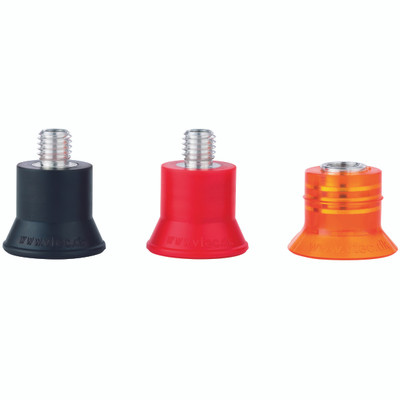 DEEP SUCTION CUP  30MM  MARK FREE  M8 M - M8 Metric Male, 30mm Suction Area Diameter, IRHD of 75, Vmeca Suction Cup, VD Series, Mark Free Deep Suction Cup with fitting, Black, Working Temperature -10Â°C to +100Â°C, VmecaAll images used are for illustra