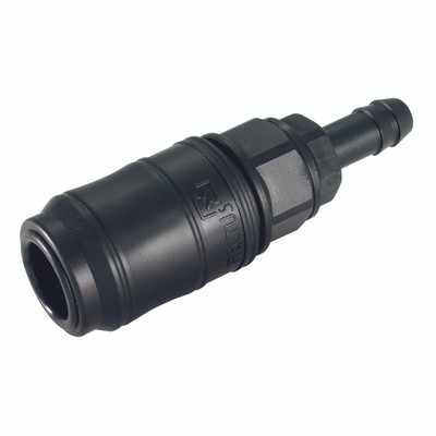 1/4" HOSE TAIL POM COUPLING - Pneumatic Quick Release, Series 48KA, Thermoplastic, Coupling, Hose Tail, RectuPom, To Suit Hose Inside Diameter 6mm (1/4"), Valved, RectuPom, Nitrile Seal, Working Temperature -20°C to +80°C, Maximum Working Pressure 1 1/4" HOSE TAIL POM COUPLING - Pneumatic Quick Release, Series 48KA, Thermoplastic, Coupling, Hose Tail, RectuPom, To Suit Hose Inside Diameter 6mm (1/4"), Valved, RectuPom, Nitrile Seal, Working Temperature -20°C to +80°C, Maximum Working Pressure 1