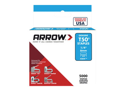 Arrow T50 Staples 6mm (1/4in) (Bulk Pack 5000) - The Arrow T50 Series top quality 0