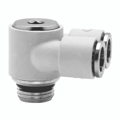 4MM OD X 1/8 BSPP S7000 SW TWIN BANJO - 1/8" BSP Parallel Male x 4mm Outside Diameter, Series 7000 Super-rapid Compact Fitting, Swivel Twin Banjo, Technopolymer Working Temperature -20Ã‚Â°C to +60Ã‚Â°C, Working Pressure -0