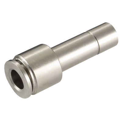 12mm x 10mm - 10mm Outside Diameter x 12mm Stem Outside Diameter, Pneumatic One Touch All Metal Push-in Metric Tube Fitting, Reducing, Straight Stem Connector, Brass Nickel Plated, Working Temperature -10Ã‚Â°C to +60Ã‚Â°C, Maximum Working Pressure 8 bar,