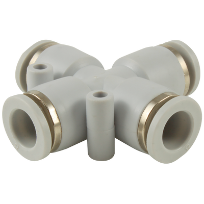 6mm Equal Cross - 6mm Outside Diameter, One Touch+ Plastic Push-in Metric Tube Fitting, Equal Tube x Tube, Cross Connector, Plastic/Brass Nickel Plated, Working Temperature 0°C to +60°C, Maximum Working Pressure 16 bar, KelmAll images used are fo 6mm Equal Cross - 6mm Outside Diameter, One Touch+ Plastic Push-in Metric Tube Fitting, Equal Tube x Tube, Cross Connector, Plastic/Brass Nickel Plated, Working Temperature 0°C to +60°C, Maximum Working Pressure 16 bar, KelmAll images used are fo