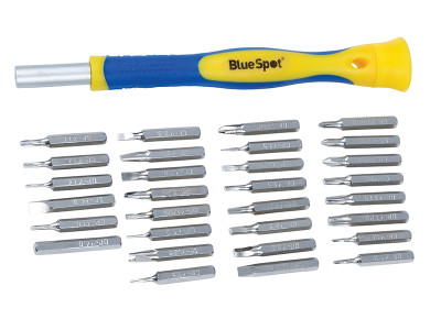 BlueSpot Tools Precision Driver Set, 31 Piece - The BlueSpot 31 Piece Precision Screwdriver Set is manufactured from chrome vanadium for increased durability