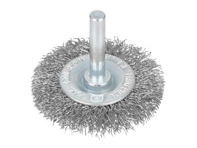 BlueSpot Tools Flat Steel Wire Wheel Brush 50mm x 6mm Arbor - The BlueSpot Tools Flat Wire Wheel Brush is ideal for preparing metal surfaces for welding and painting