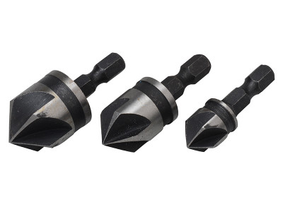 BlueSpot Tools Countersink Bit Set 3 Piece - The BlueSpot Tools Countersink Bit Set contains the most popular sizes