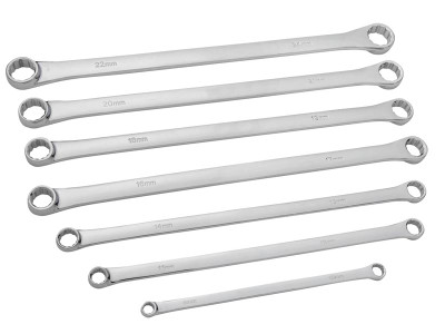 BlueSpot Tools Extra Long Ring Spanner Set, 7 Piece - The BlueSpot Tools Extra Long Ring Spanner Set is manufactured from heat-treated chrome vanadium steel that has been nickel chrome plated for increased durability
