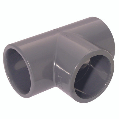 8"     ID SOLVENT EQUAL 90TEE UPVC DGREY - 1