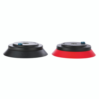 FLAT STYLE CUP W/CLEATS  150MM  URETHANE - 150mm Suction Area Diameter, IRHD of 60, Vmeca Suction Cup, VFC Series, Nitrile Flat Suction Cup, Black, Working Temperature -20Â°C to +110Â°C, VmecaAll images used are for illustrative purposes only