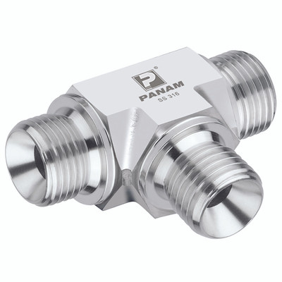 3/4" BSPP M/M 10KPSI 316 TEE - 3/4" BSP Parallel Male, 10,000 psi Rated Steel Adaptor, Tee, 316 Stainless Steel, Maximum Working Pressure 690 bar, PanamAll images used are for illustrative purposes only