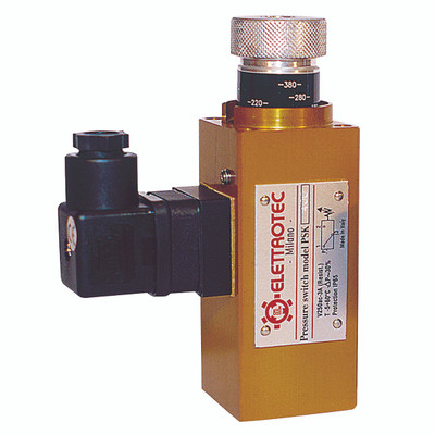 G1/4" GRAD. KNOB ADJUST P/SWITCH 100-360 - Vacuum, Pressure and Temperature Switch, PSK Series with Graduated Knob, BSP Parallel Female, Adjustable, Elletrotec, to Suit Cetop Flange Mounting, Nitrile Seal, Working Temperature -5°C to +90°C Pressure Rang G1/4" GRAD. KNOB ADJUST P/SWITCH 100-360 - Vacuum, Pressure and Temperature Switch, PSK Series with Graduated Knob, BSP Parallel Female, Adjustable, Elletrotec, to Suit Cetop Flange Mounting, Nitrile Seal, Working Temperature -5°C to +90°C Pressure Rang