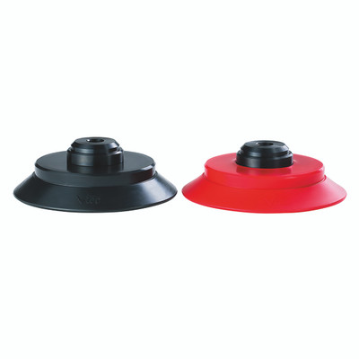 FLAT STYLE CUP W/CLEATS 200MM CONDUCTIVE - 200mm Suction Area Diameter, IRHD of 60, Vmeca Suction Cup, VFC Series, Nitrile Flat Suction Cup, Black, Working Temperature -20Â°C to +110Â°C, VmecaAll images used are for illustrative purposes only
