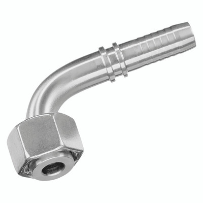 1.7/16"-12 UNF FEM-1" 90 TAIL ST/ST - 9/16" ORFS Female x Swept Hose Tail, 90Ã‚Â¬Ã¢Ë†Å¾ Elbow, To Suit 1/4" Hose Inside Diameter, Stainless Steel, PH IndustriesAll images used are for illustrative purposes only
