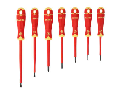 Bahco B220.017 BAHCOFIT Insulated Screwdriver Set, 7 Piece - Bahco BAHCOFIT Insulated Screwdrivers are suitable for work on live equipment, up to 1,000 Volts